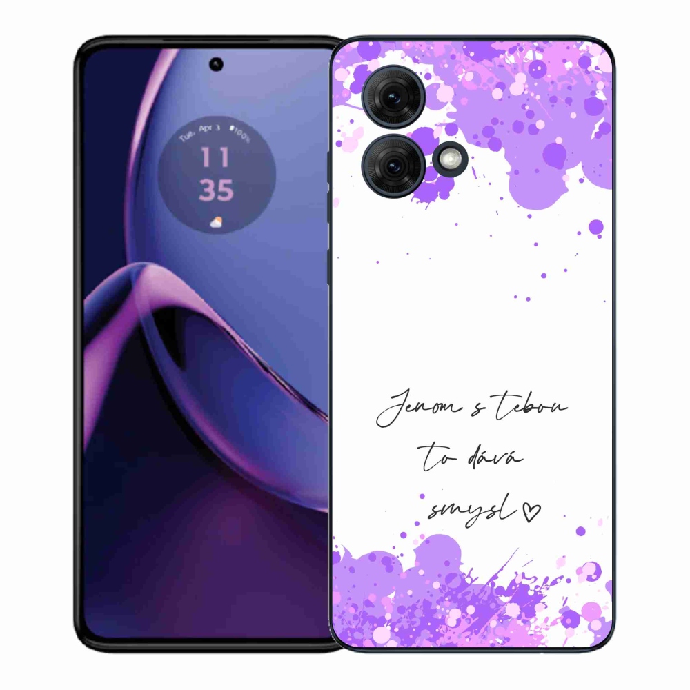 Gélový kryt mmCase na Motorola Moto G84 5G - zamilovaný text biele pozadie
