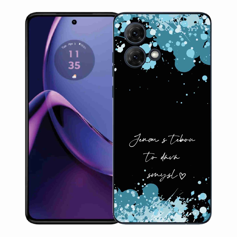 Gélový kryt mmCase na Motorola Moto G84 5G - zamilovaný text čierne pozadie