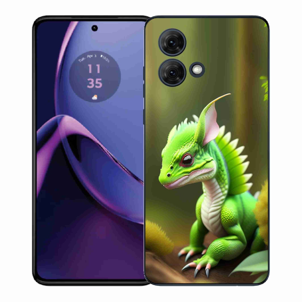 Gélový kryt mmCase na Motorola Moto G84 5G - zelený dráčik