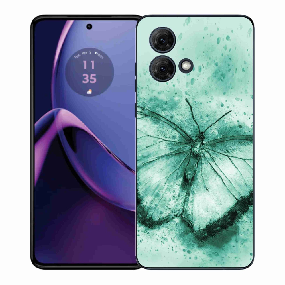 Gélový kryt mmCase na Motorola Moto G84 5G - zelený motýľ