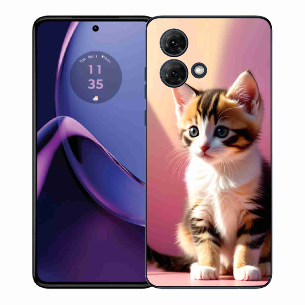 Gélový kryt mmCase na Motorola Moto G84 5G - zvedavé mačiatko 2