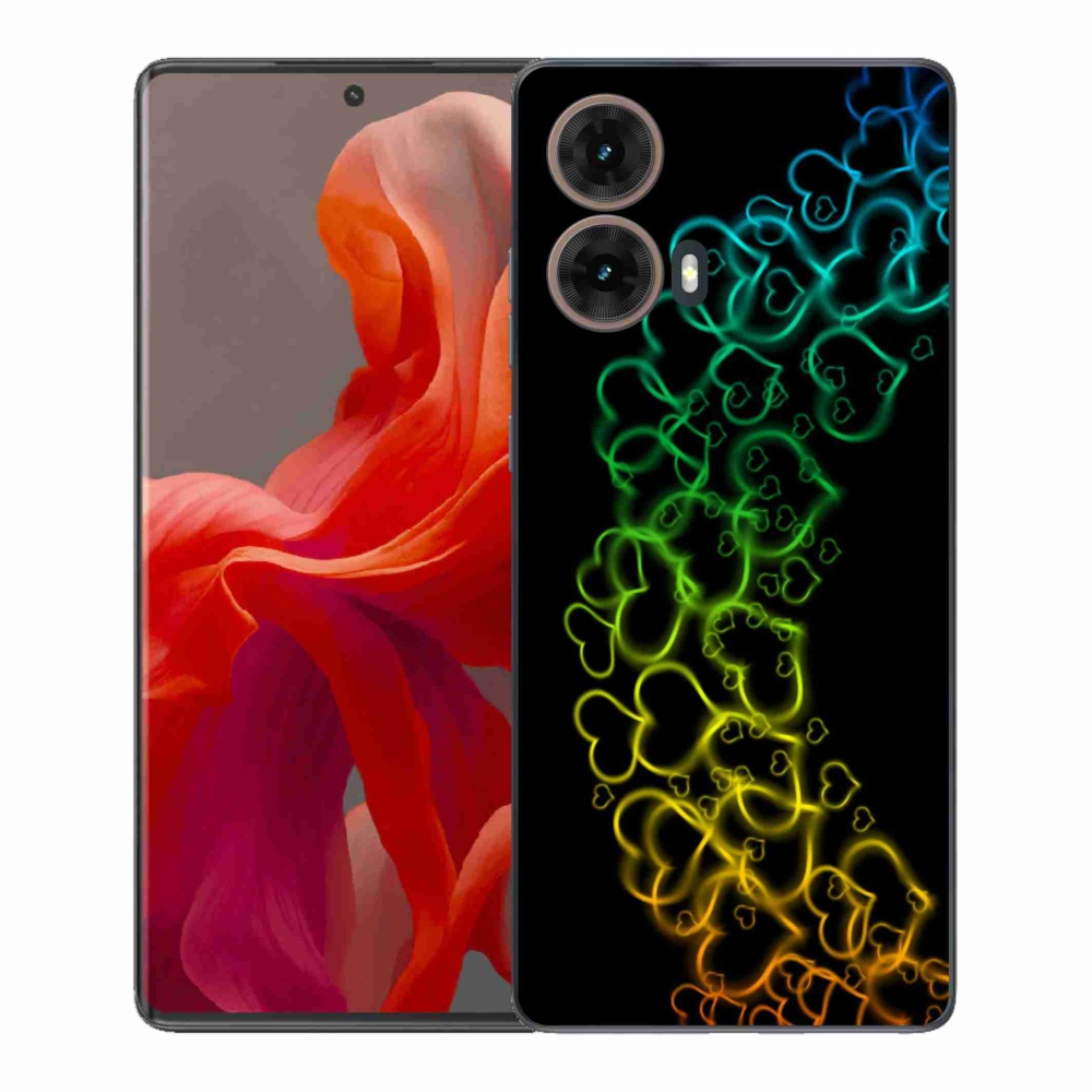 Gélový kryt mmCase na Motorola Moto G85 5G - farebné srdiečka