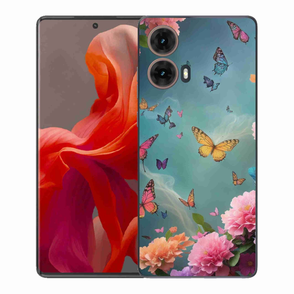 Gélový kryt mmCase na Motorola Moto G85 5G - farebné kvety a motýle
