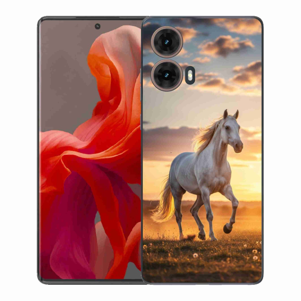 Gélový kryt mmCase na Motorola Moto G85 5G - bežiaci biely kôň 2