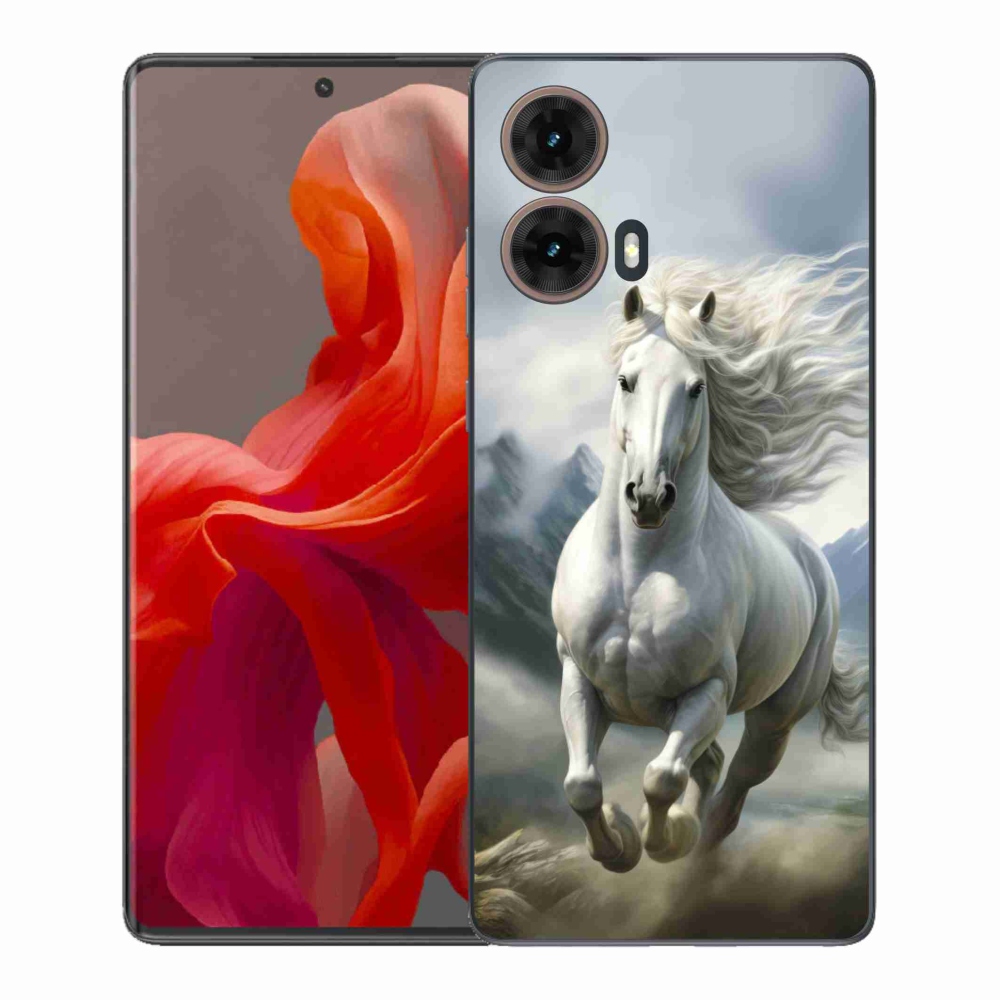 Gélový kryt mmCase na Motorola Moto G85 5G - bežiaci biely kôň 3