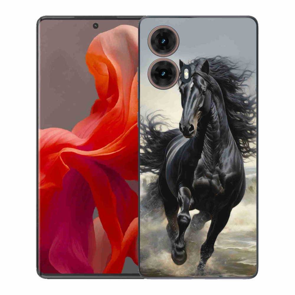 Gélový kryt mmCase na Motorola Moto G85 5G - bežiaci čierny kôň