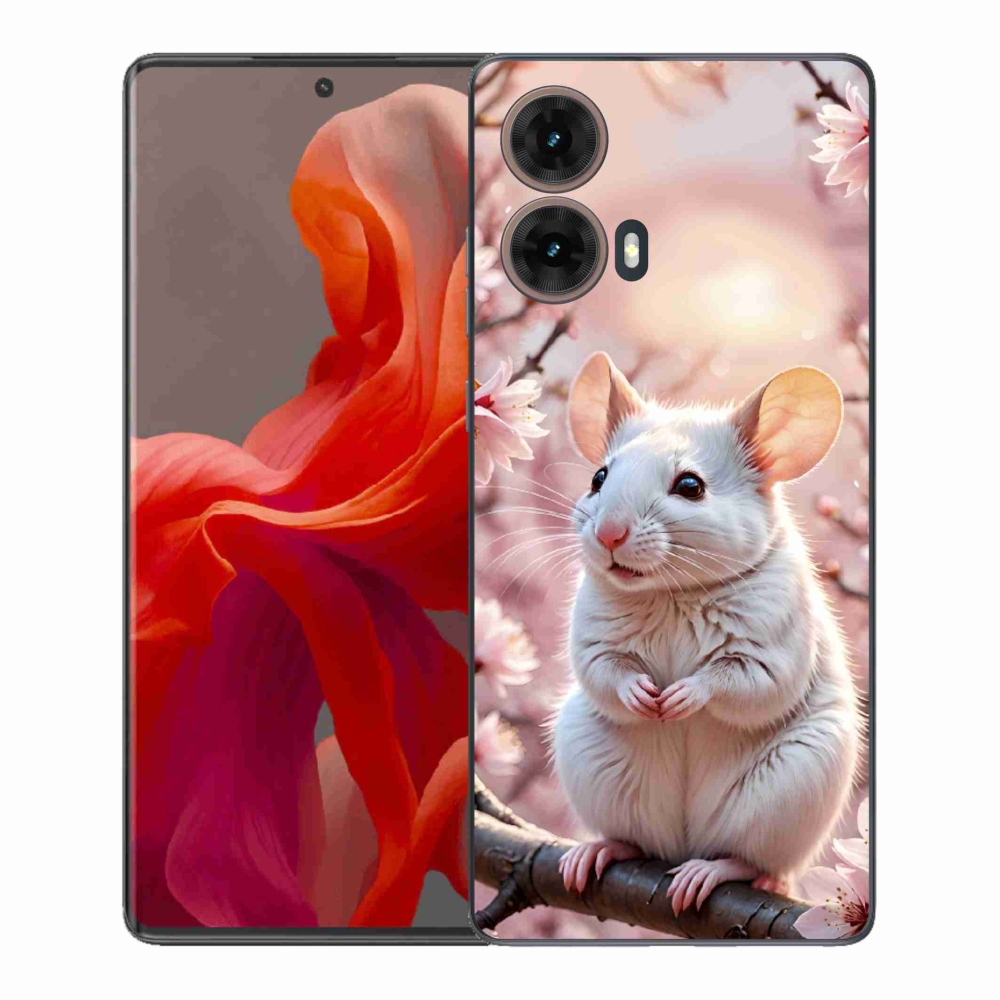 Gélový kryt mmCase na Motorola Moto G85 5G - biela myš na vetve