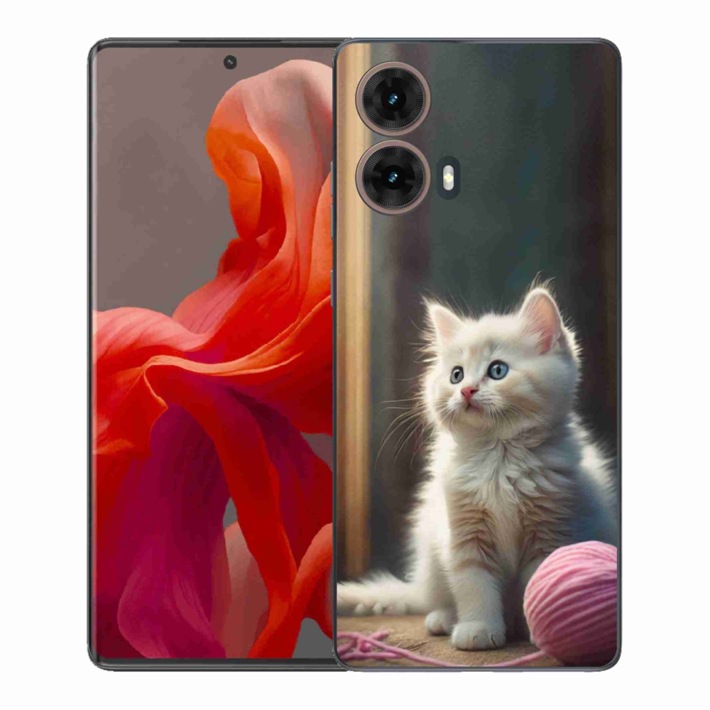 Gélový kryt mmCase na Motorola Moto G85 5G - biele mačiatko 2