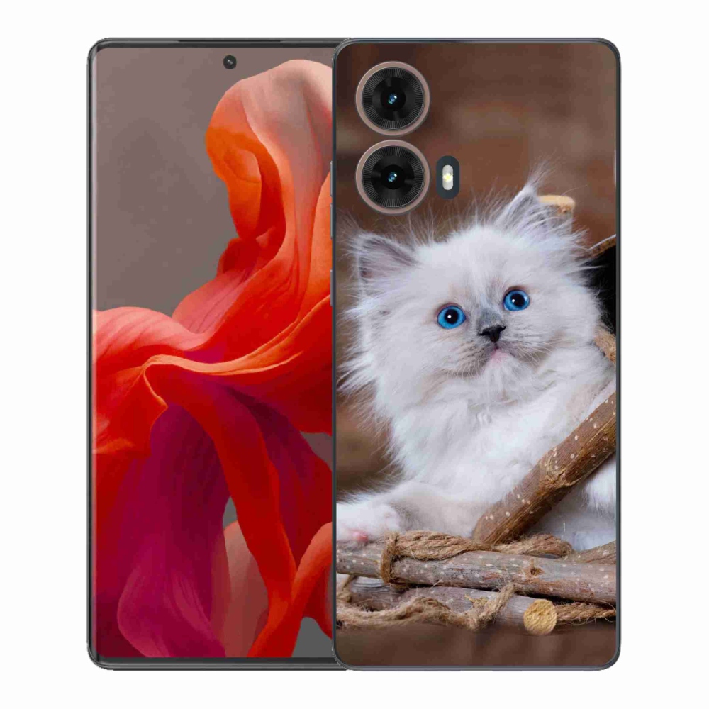 Gélový kryt mmCase na Motorola Moto G85 5G - biele mačiatko
