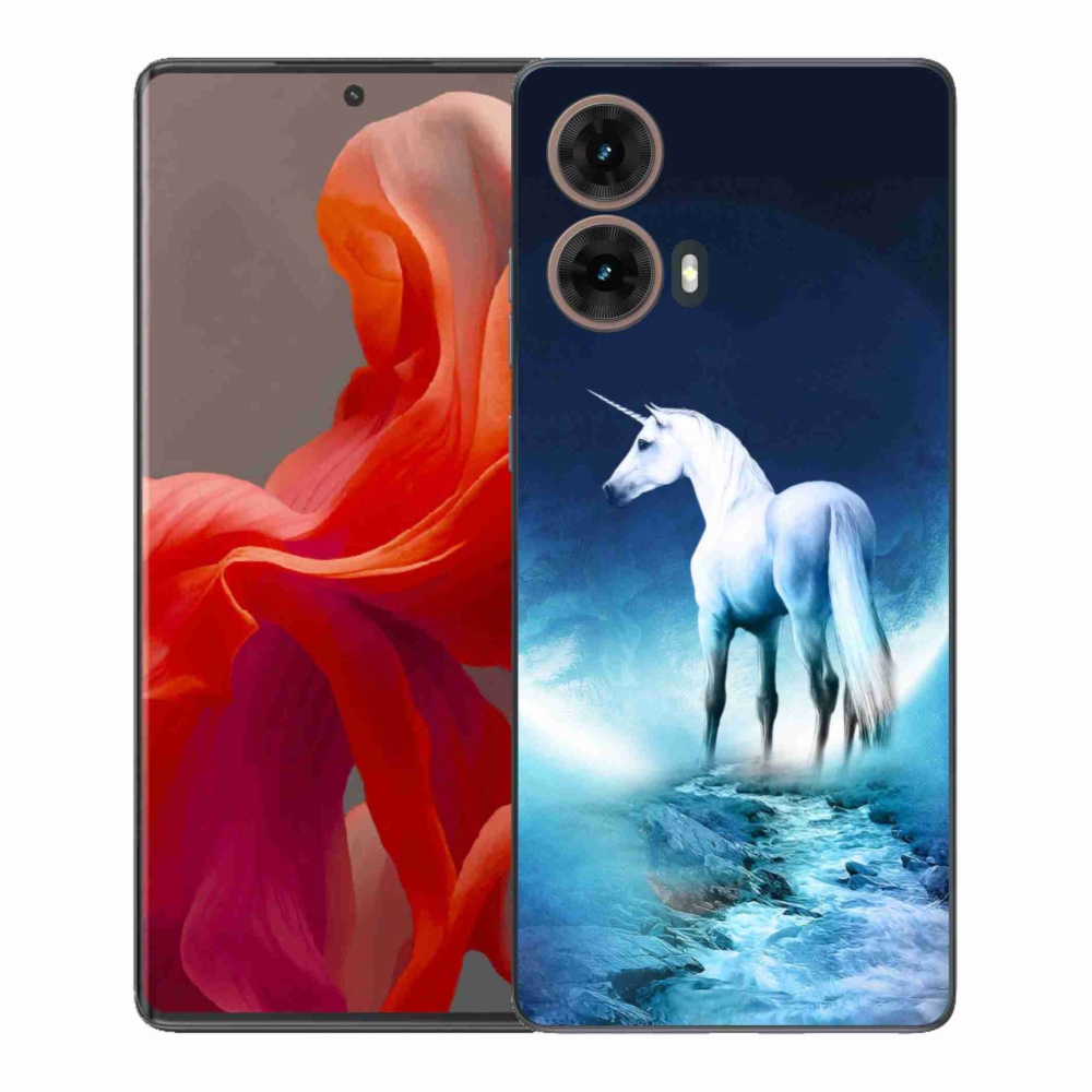 Gélový kryt mmCase na Motorola Moto G85 5G - biely jednorožec