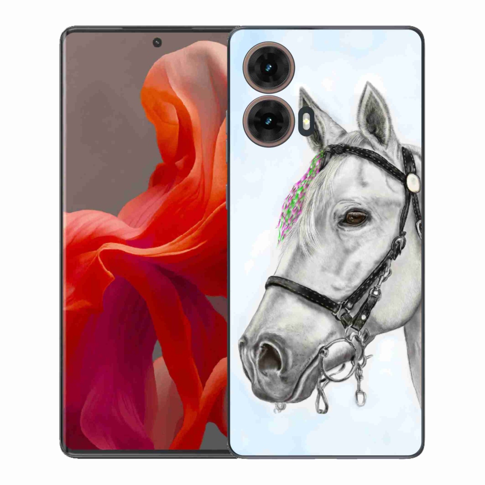 Gélový kryt mmCase na Motorola Moto G85 5G - biely kôň 1