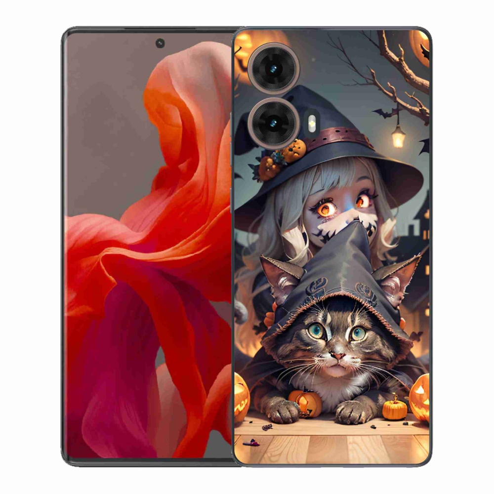 Gélový kryt mmCase na Motorola Moto G85 5G - čarodejnica s mačkou