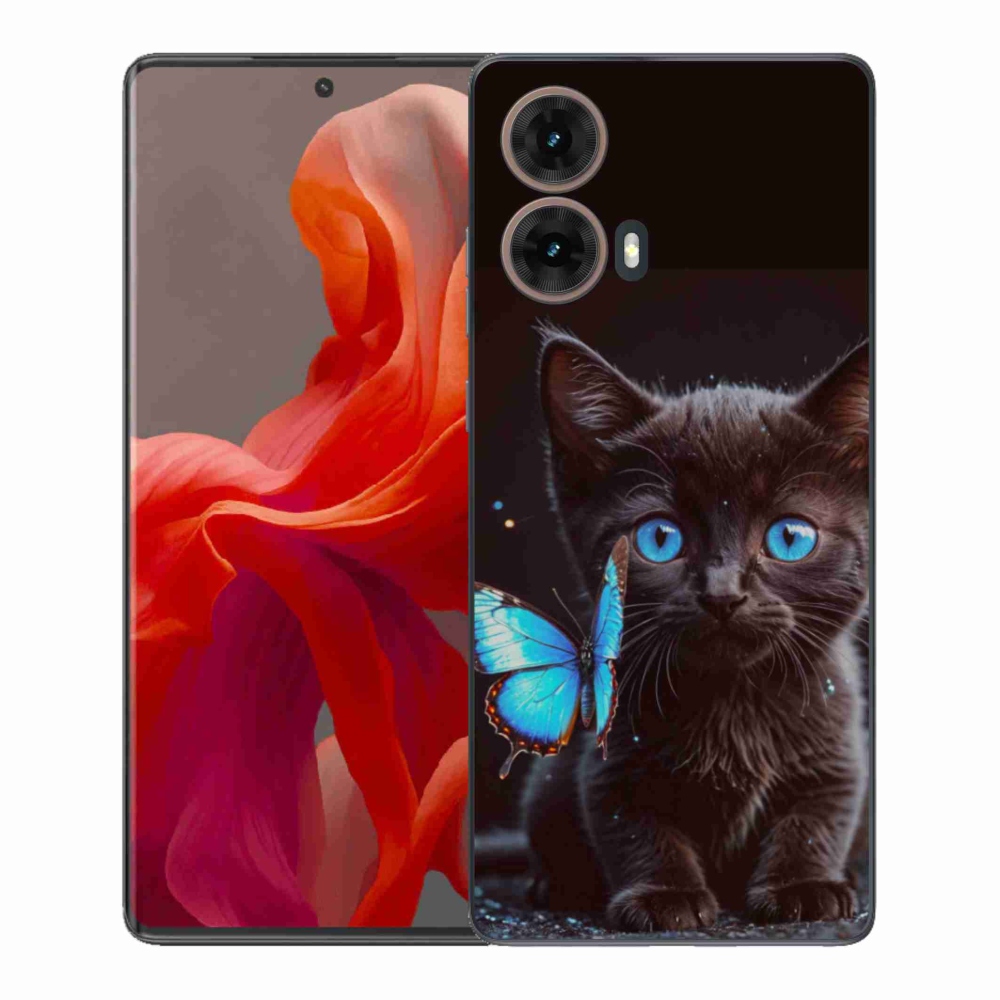 Gélový kryt mmCase na Motorola Moto G85 5G - čierne mačiatko 3