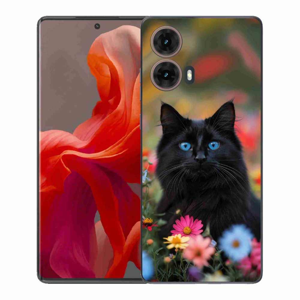 Gélový kryt mmCase na Motorola Moto G85 5G - čierne mačiatko 4