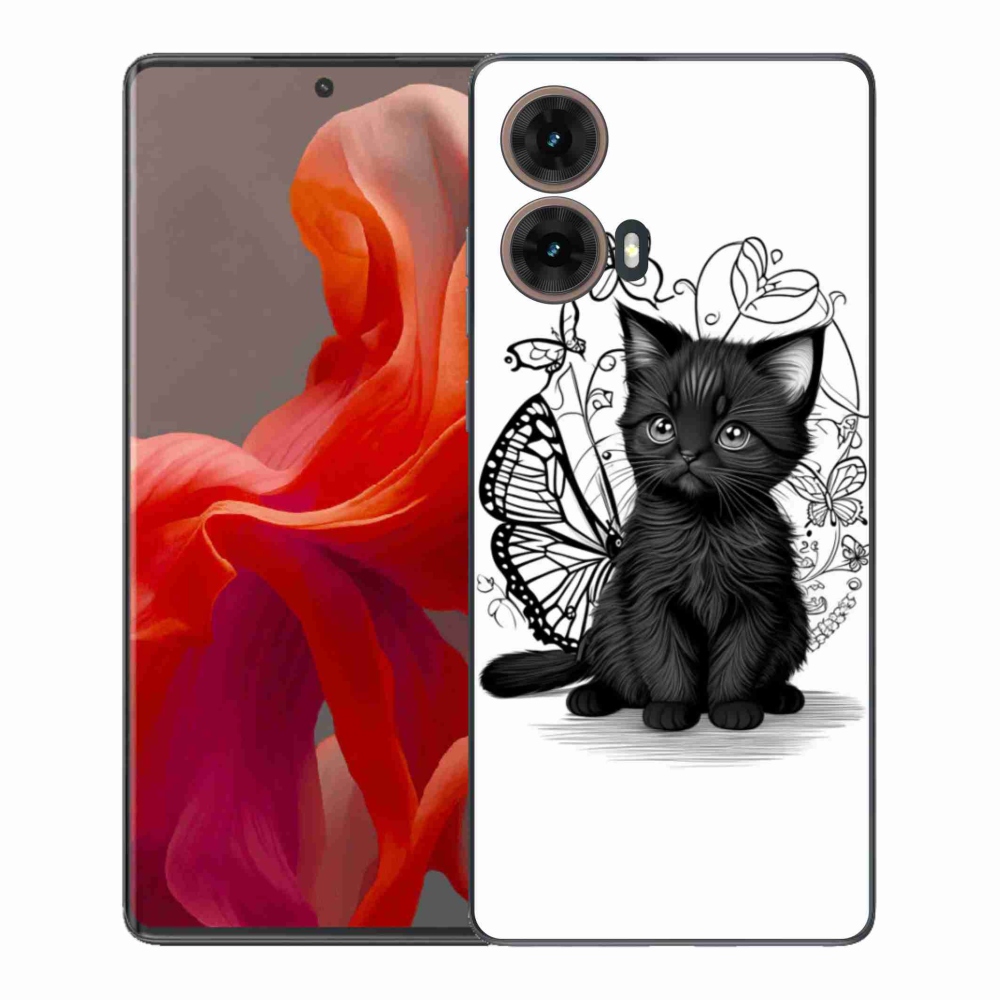 Gélový kryt mmCase na Motorola Moto G85 5G - čierne mačiatko