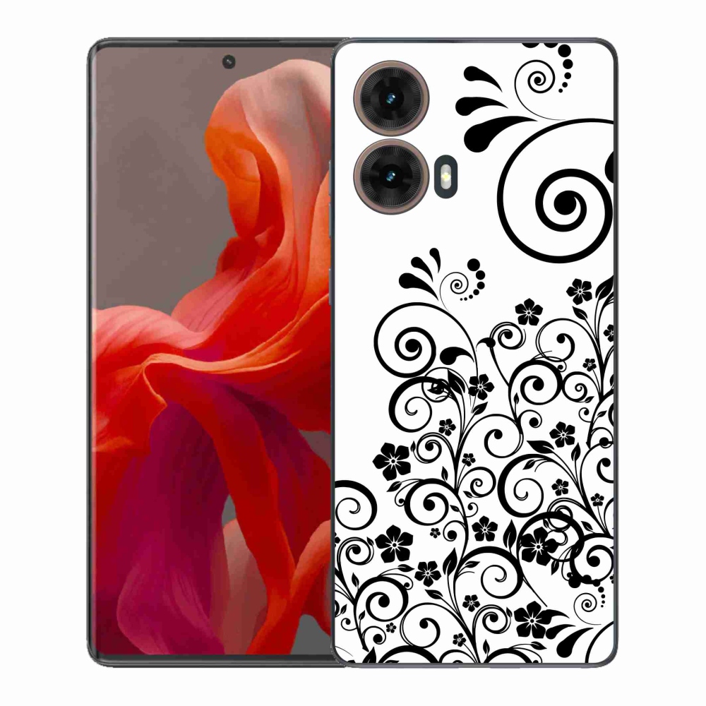Gélový kryt mmCase na Motorola Moto G85 5G - čiernobiele kvetinové vzory