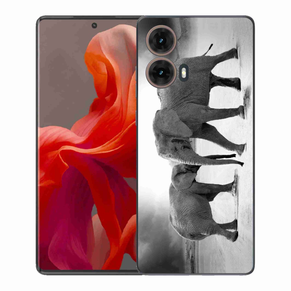 Gélový kryt mmCase na Motorola Moto G85 5G - čiernobieli slony
