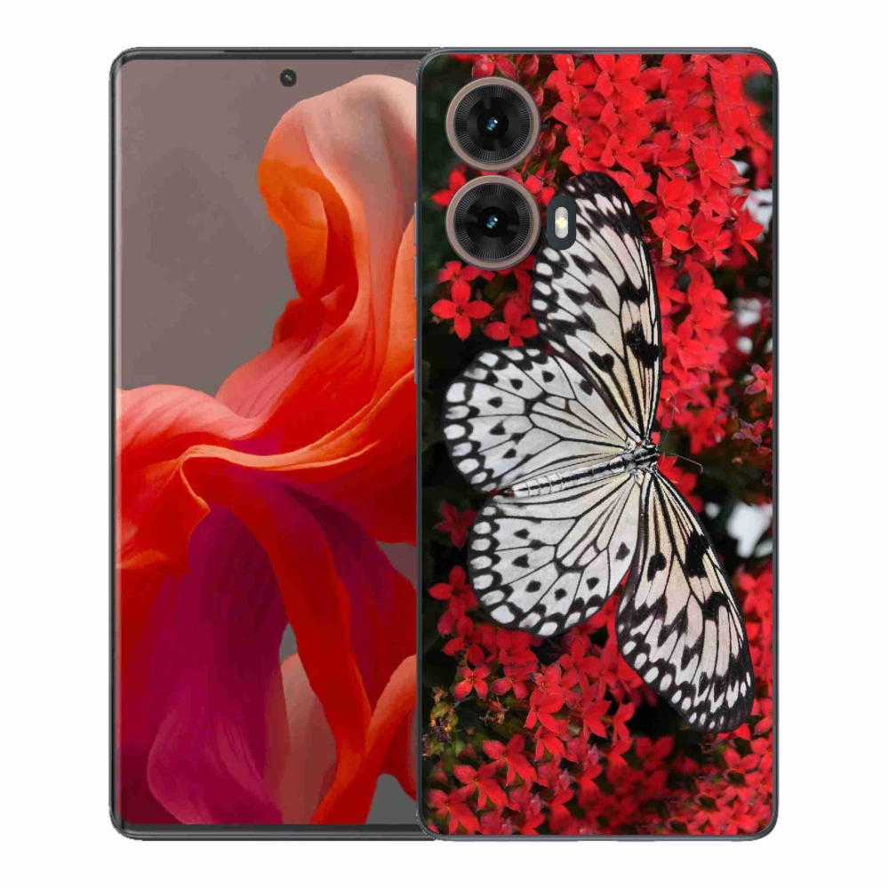 Gélový kryt mmCase na Motorola Moto G85 5G - čiernobiely motýľ 1