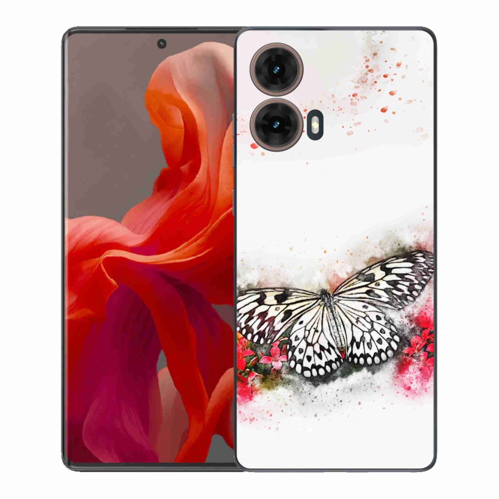 Gélový kryt mmCase na Motorola Moto G85 5G - čiernobiely motýľ