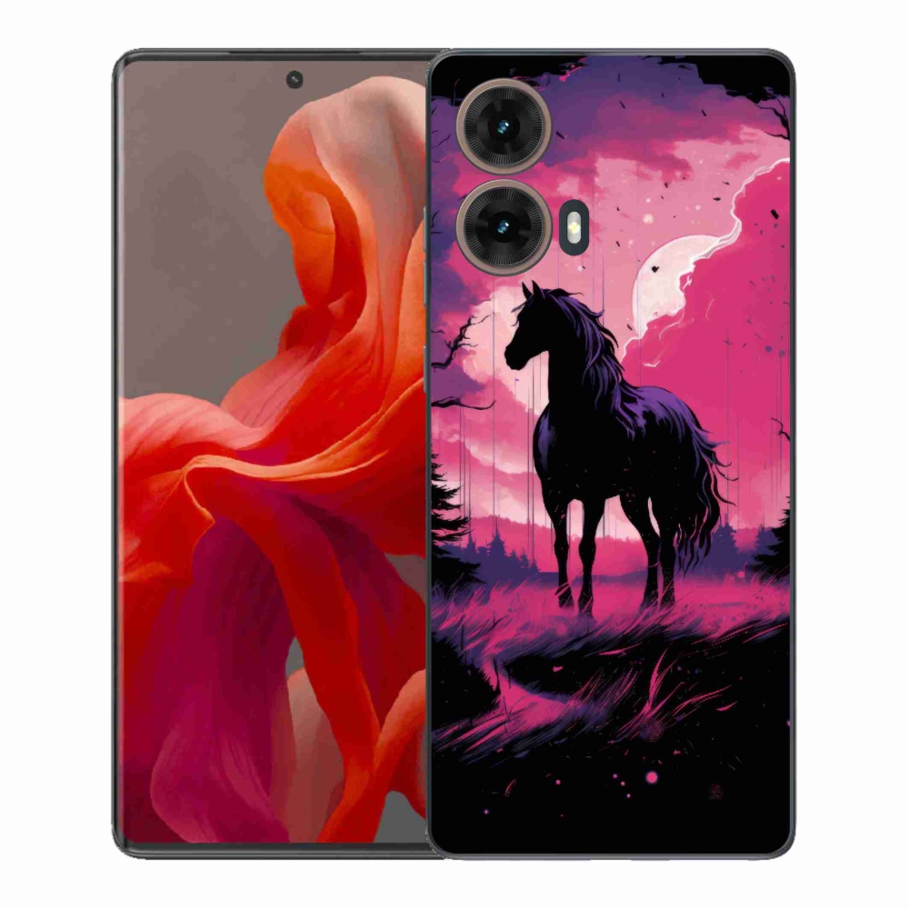 Gélový kryt mmCase na Motorola Moto G85 5G - čierny kreslený kôň 1