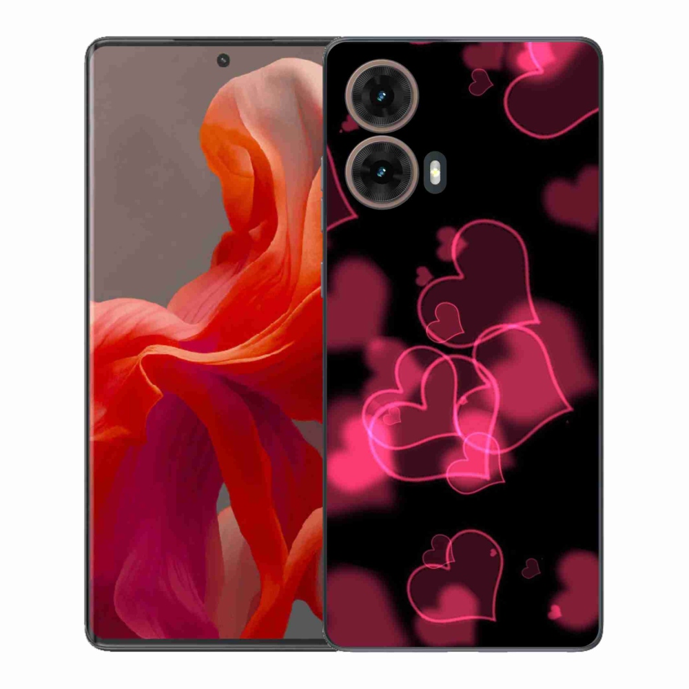 Gélový kryt mmCase na Motorola Moto G85 5G - červená srdiečka