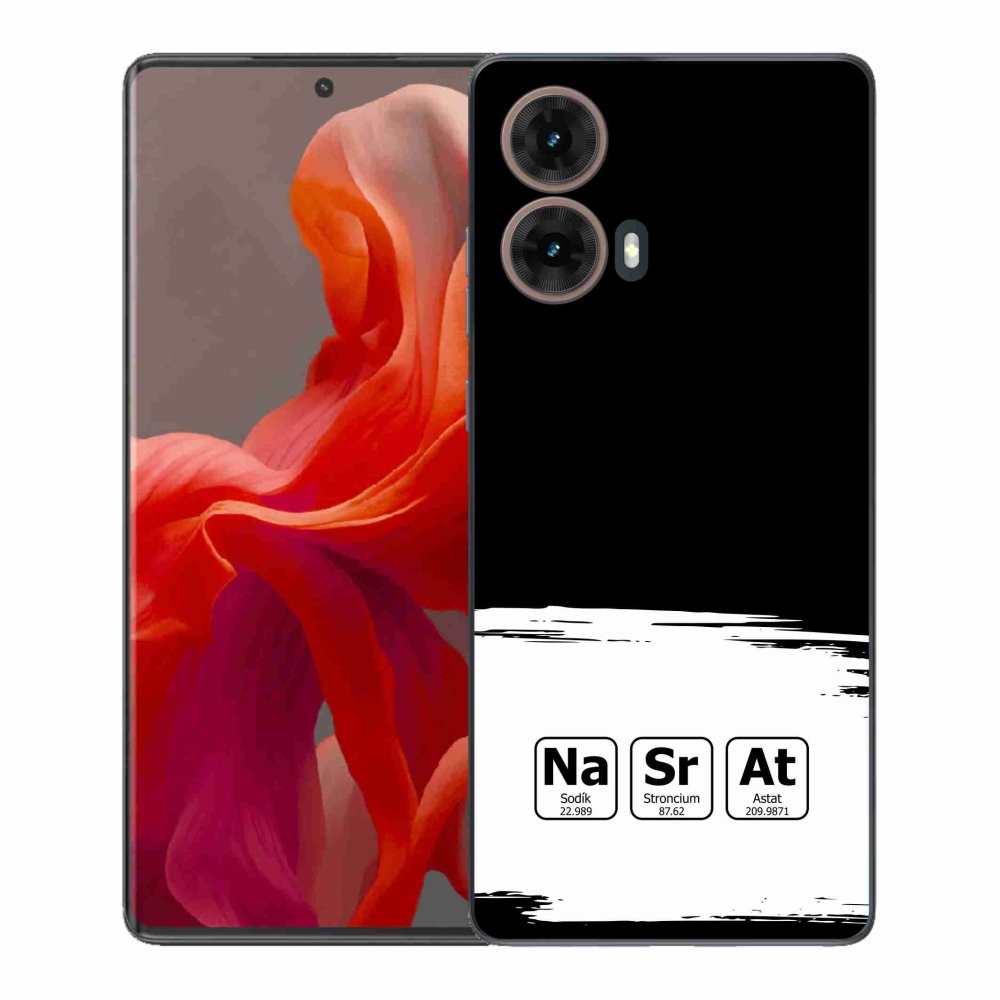 Gélový kryt mmCase na Motorola Moto G85 5G - chemické prvky bieločierne pozadie