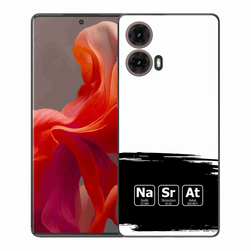 Gélový kryt mmCase na Motorola Moto G85 5G - chemické prvky čiernobiele pozadie