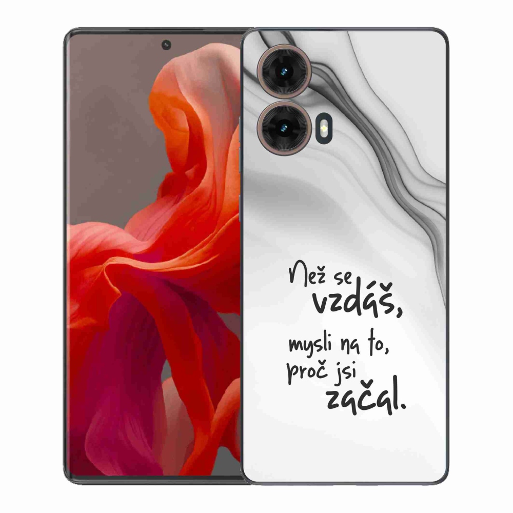 Gélový kryt mmCase na Motorola Moto G85 5G - citát 2 biele pozadie