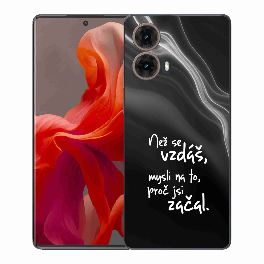 Gélový kryt mmCase na Motorola Moto G85 5G - citát 2 čierne pozadie