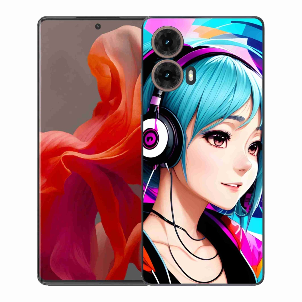 Gélový kryt mmCase na Motorola Moto G85 5G - dievča so slúchadlami
