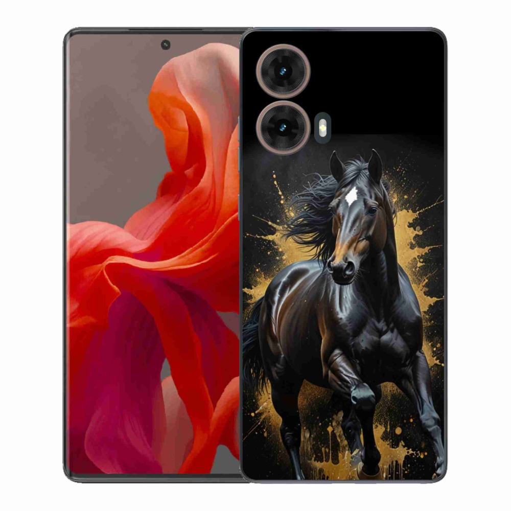 Gélový kryt mmCase na Motorola Moto G85 5G - elegantný čierny žrebec