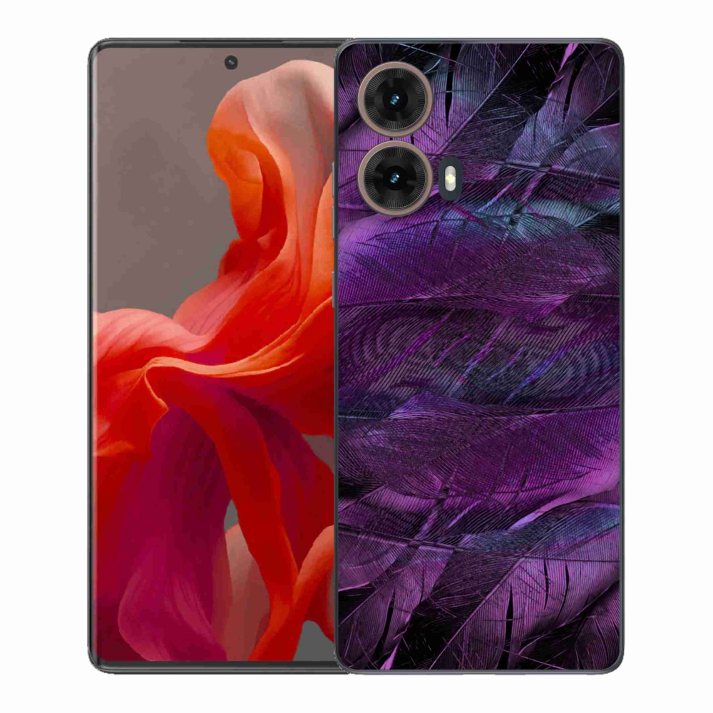 Gélový kryt mmCase na Motorola Moto G85 5G - fialové pierka