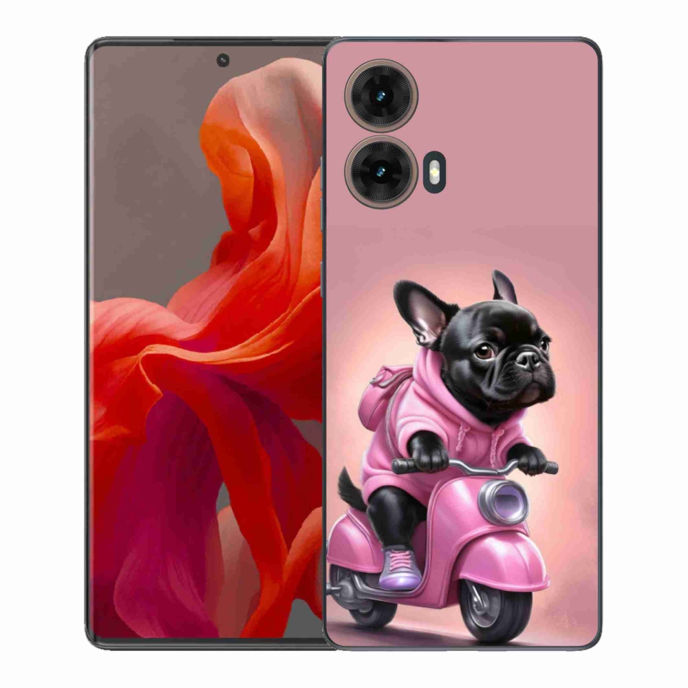 Gélový kryt mmCase na Motorola Moto G85 5G - francúzsky buldoček na skútri