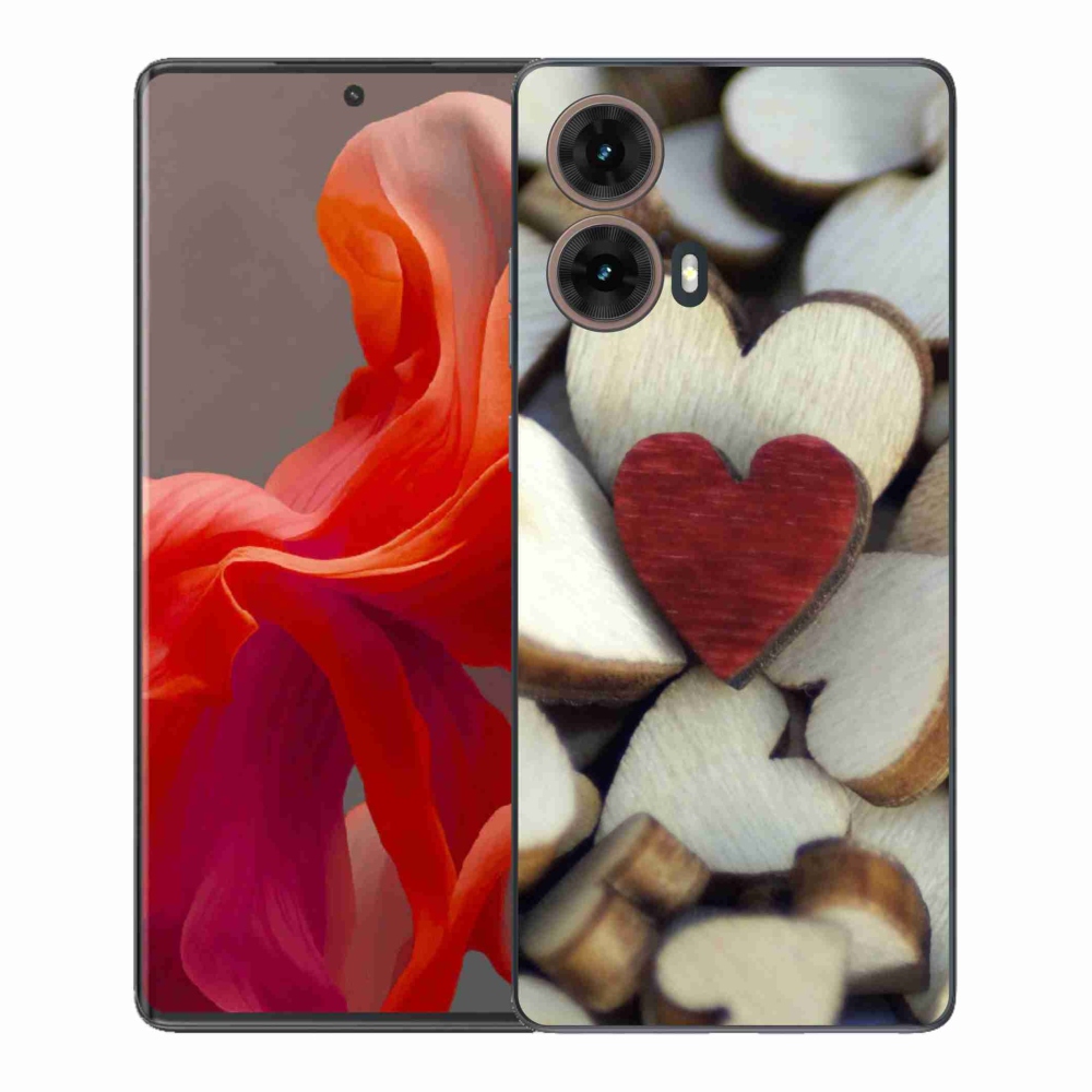 Gélový kryt mmCase na Motorola Moto G85 5G - gravírované červené srdce