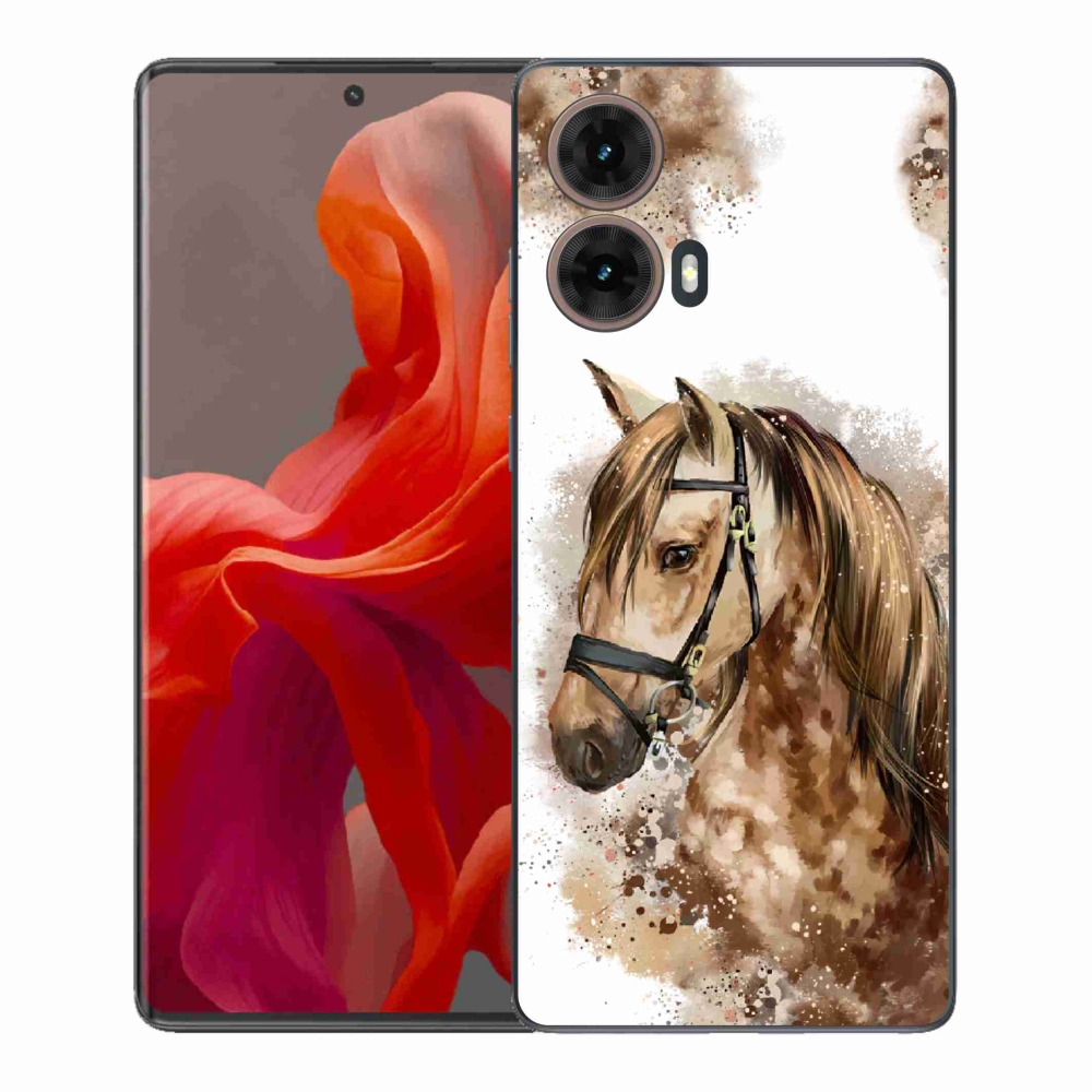 Gélový kryt mmCase na Motorola Moto G85 5G - hnedý kreslený kôň