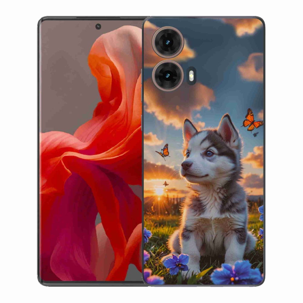 Gélový kryt mmCase na Motorola Moto G85 5G - husky pri západe slnka
