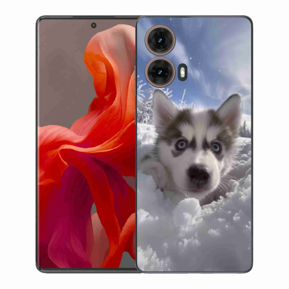 Gélový kryt mmCase na Motorola Moto G85 5G - husky v snehu