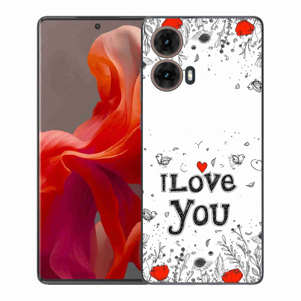 Gélový kryt mmCase na Motorola Moto G85 5G - I love you biele pozadie