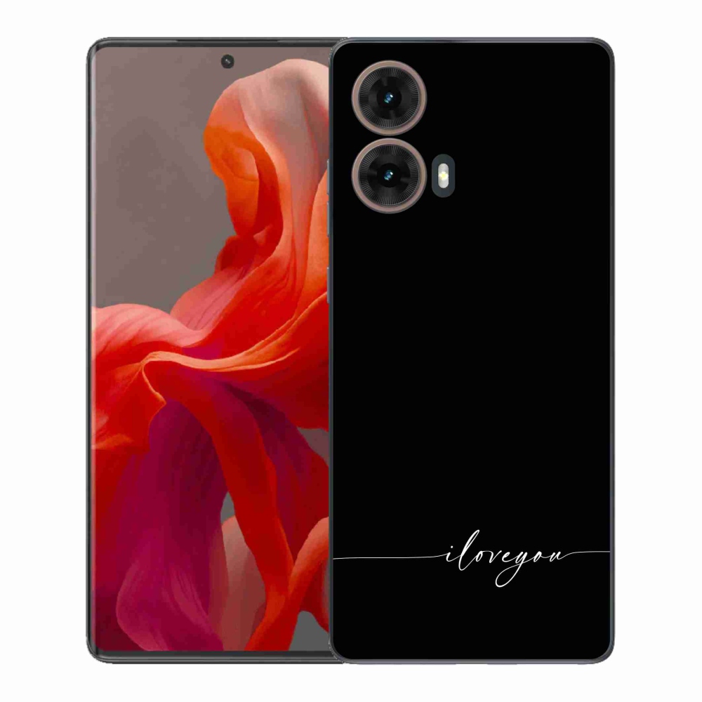 Gélový kryt mmCase na Motorola Moto G85 5G - I love you čierne pozadie