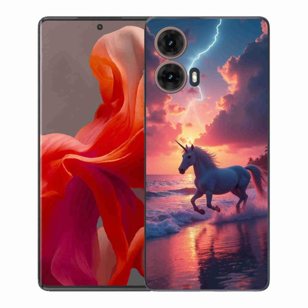 Gélový kryt mmCase na Motorola Moto G85 5G - jednorožec na pláži