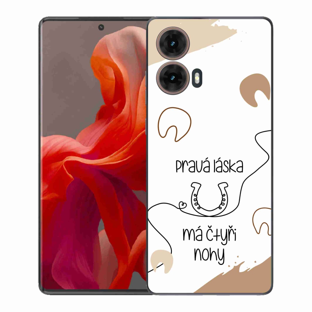 Gélový kryt mmCase na Motorola Moto G85 5G - konský motív biele pozadie