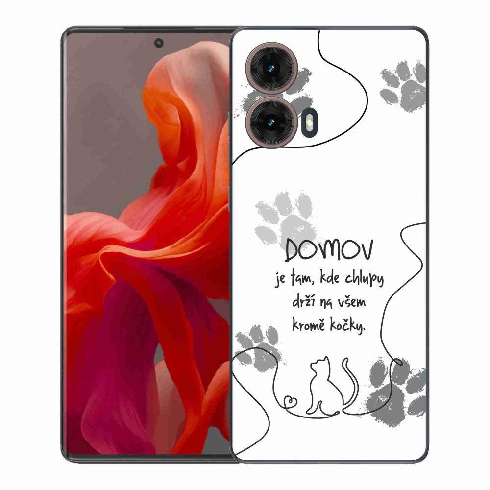 Gélový kryt mmCase na Motorola Moto G85 5G - mačacie motív biele pozadie
