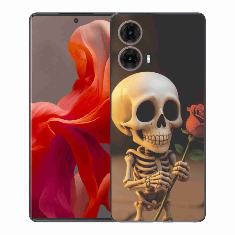 Gélový kryt mmCase na Motorola Moto G85 5G - kostlivec s ružou
