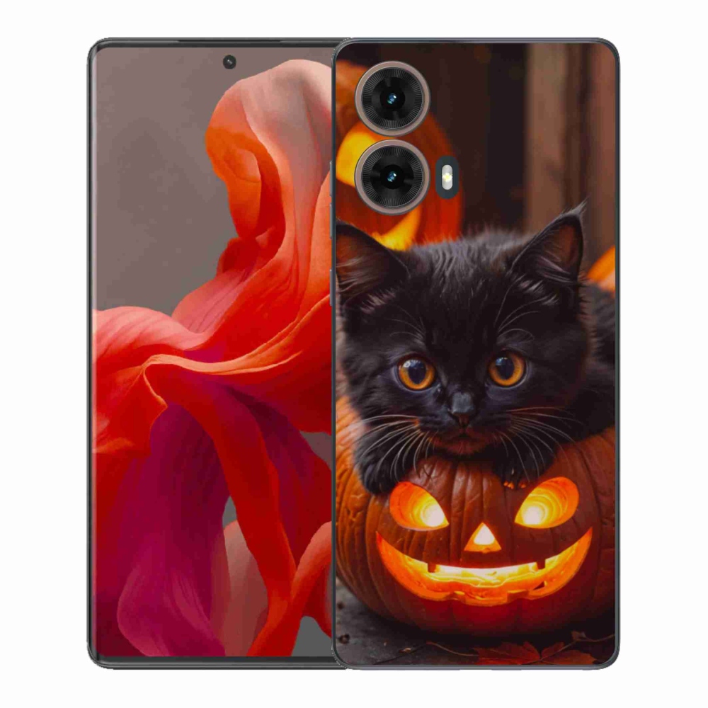 Gélový kryt mmCase na Motorola Moto G85 5G - mačiatko a tekvica
