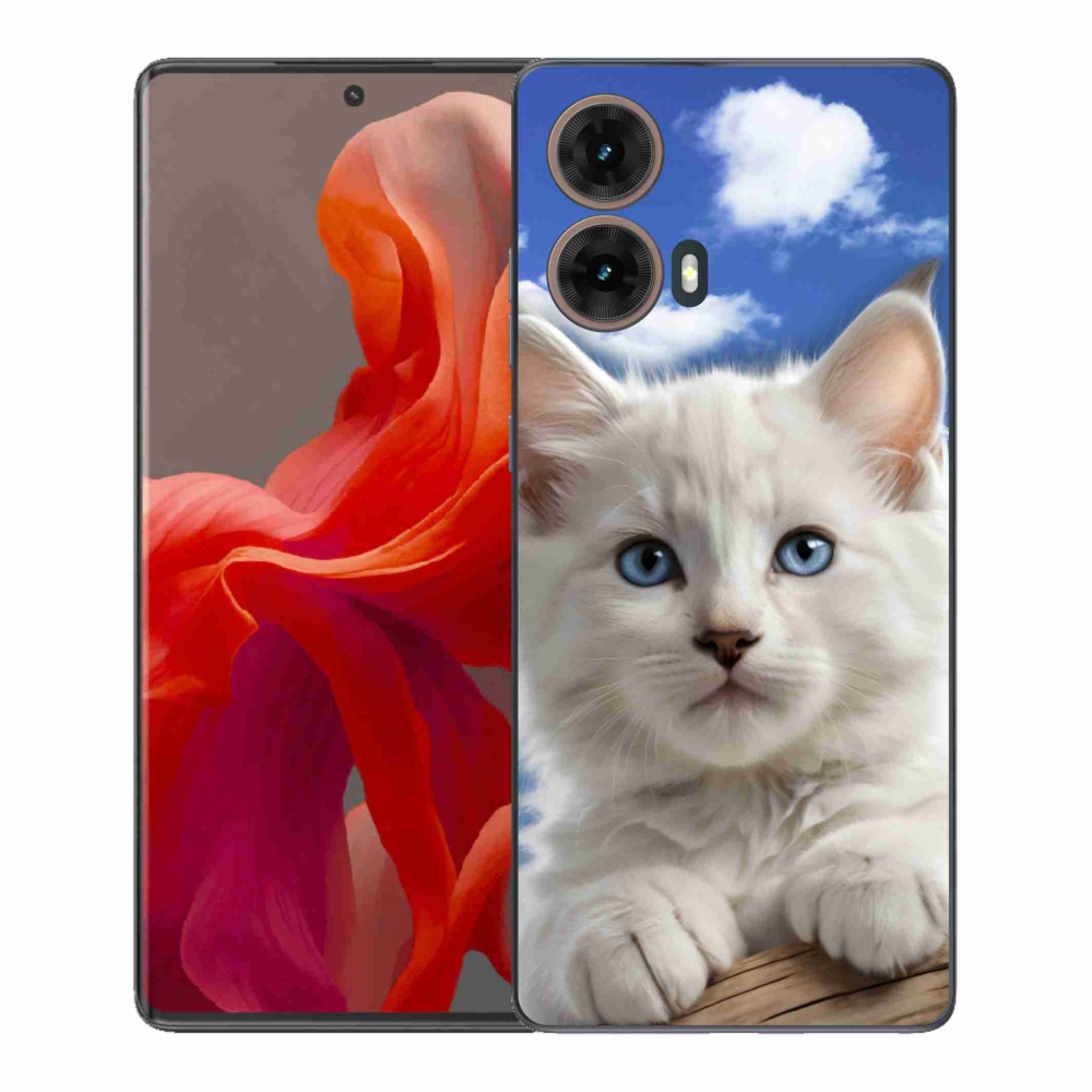 Gélový kryt mmCase na Motorola Moto G85 5G - mačiatko a oblaky