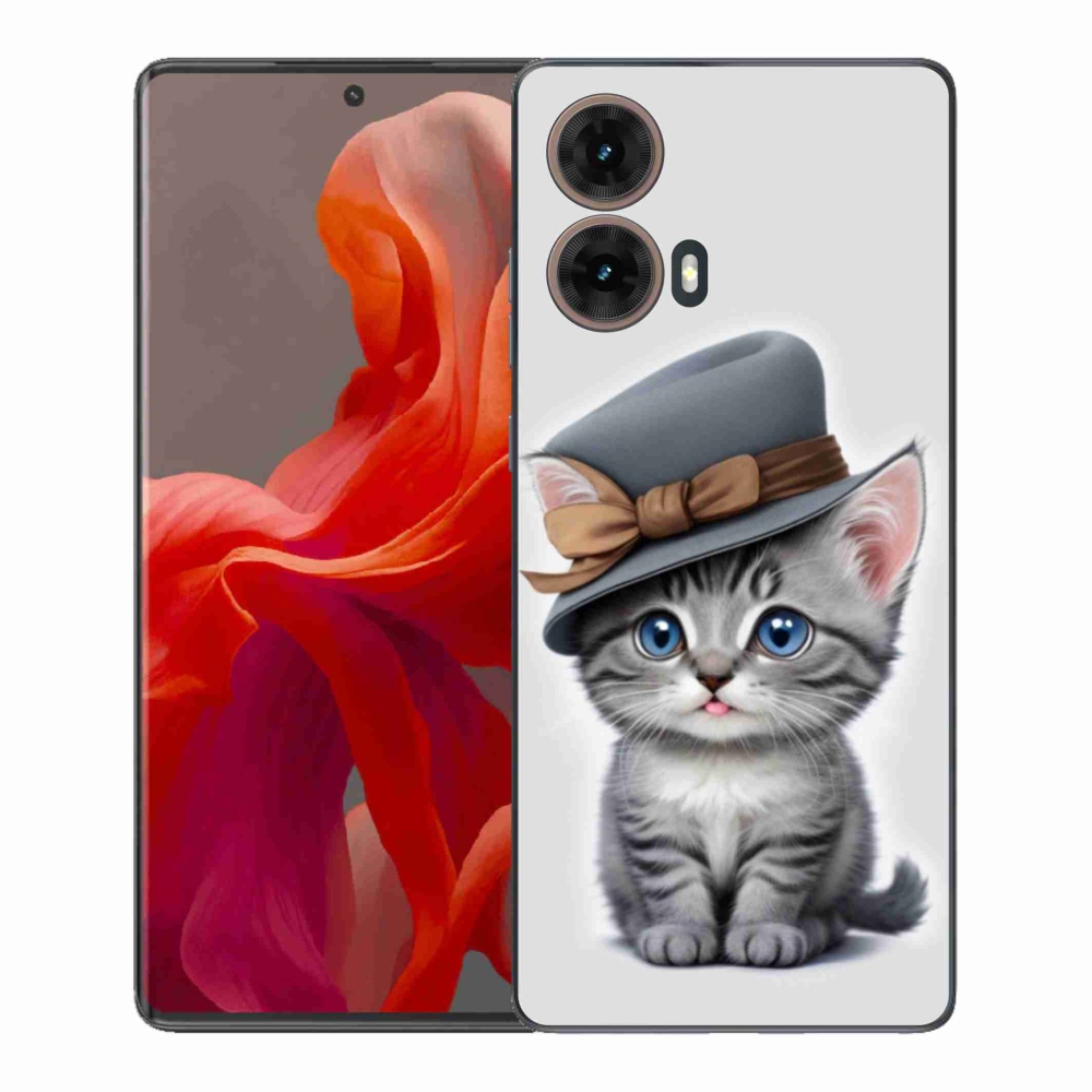 Gélový kryt mmCase na Motorola Moto G85 5G - mačiatko s klobúkom