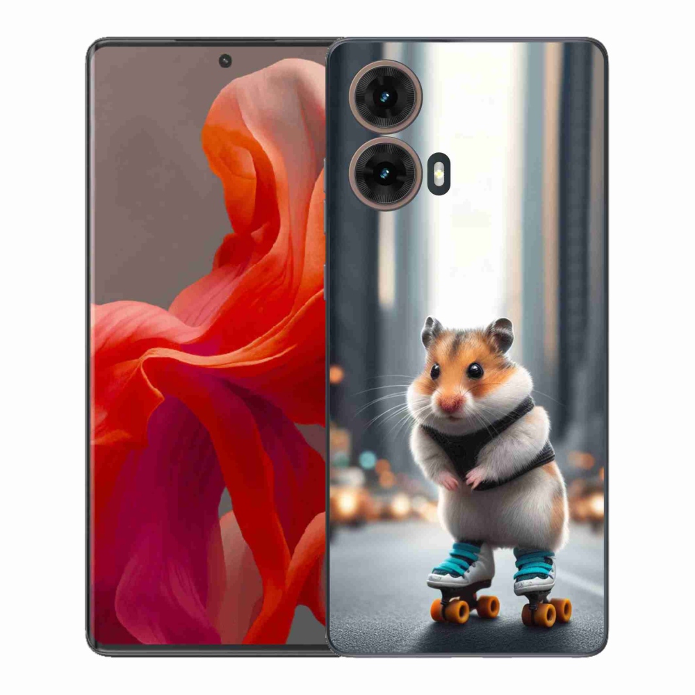 Gélový kryt mmCase na Motorola Moto G85 5G - škrečok na korčuliach