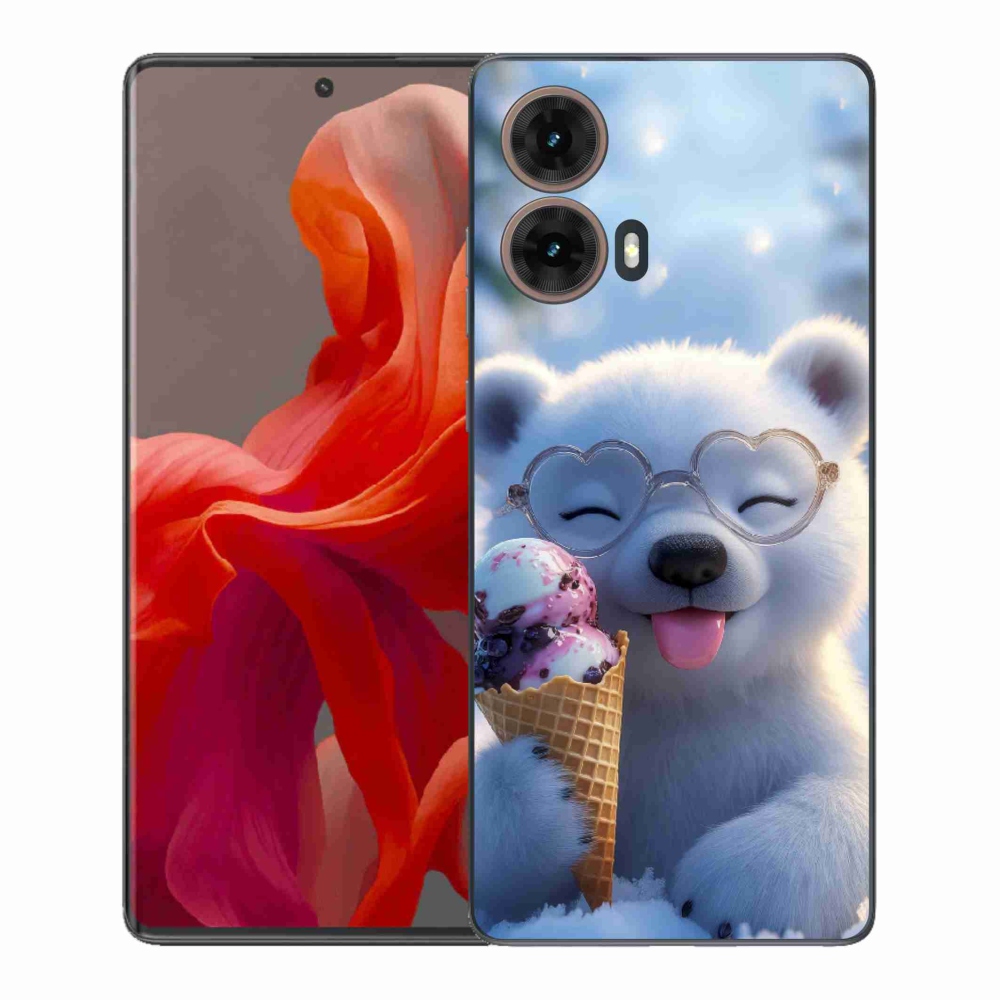 Gélový kryt mmCase na Motorola Moto G85 5G - medvedík so zmrzlinou