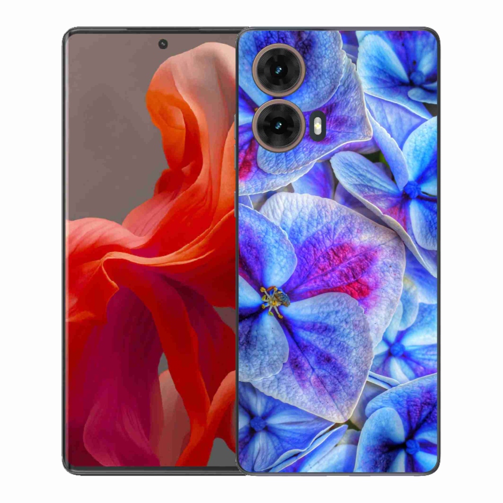 Gélový kryt mmCase na Motorola Moto G85 5G - modré kvety 1