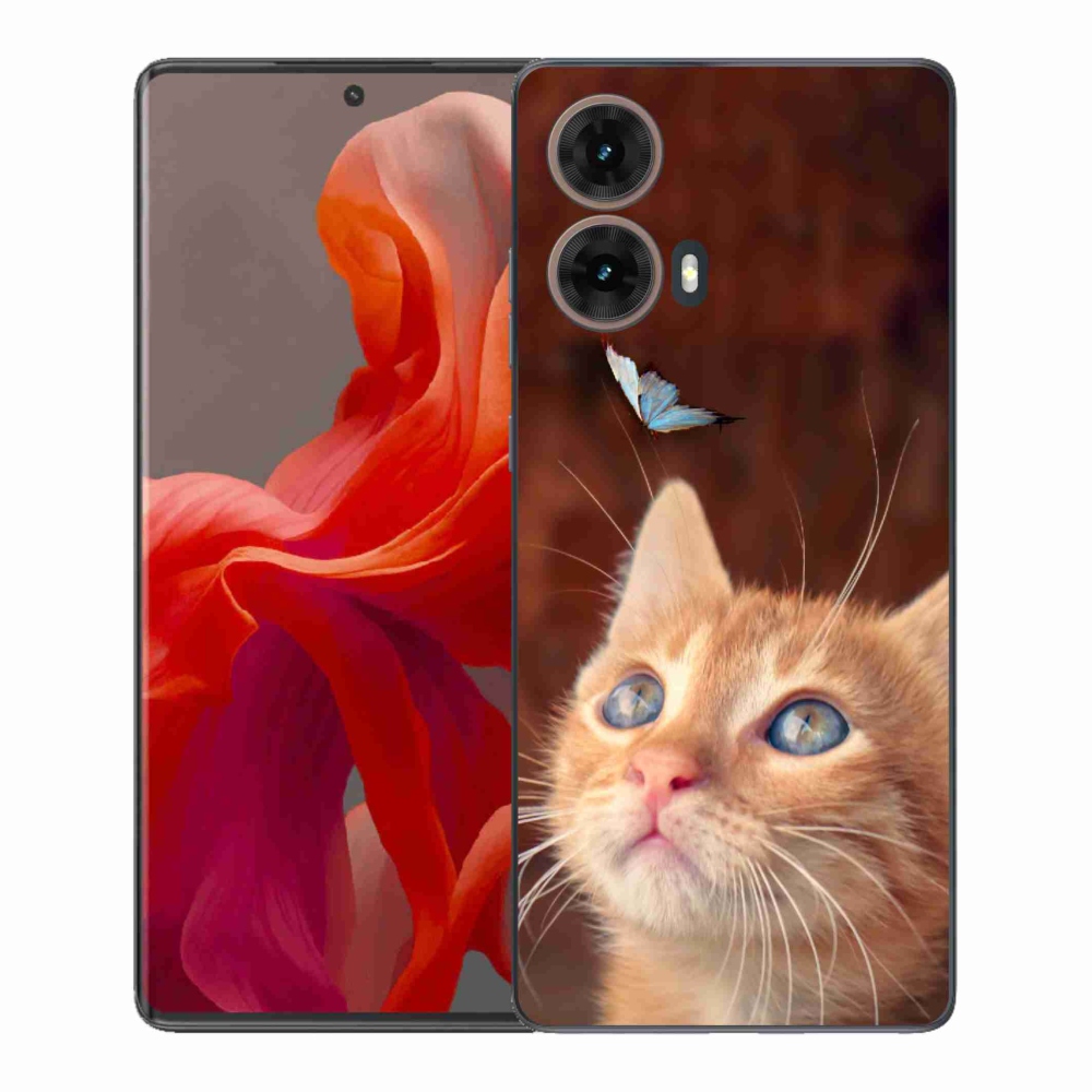 Gélový kryt mmCase na Motorola Moto G85 5G - motýľ a mačiatko